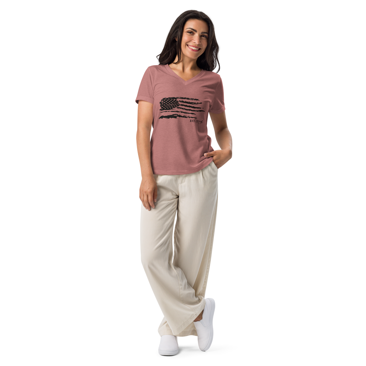 "Est 1776" Women’s Relaxed V-neck T-Shirt